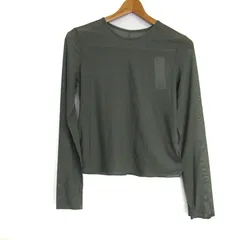 ジーユー カットソー シャツ 長袖 未使用 ストレッチ シアー トップス レディース Mサイズ グレー GU