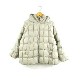 DANTON　ダントン　DT-A0567　ナイロンタフタ　フード付き　キルティングダウンジャケット　Sサイズ　グレー/ベージュ