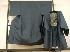 平和屋着物●男性　紬　アンサンブル　霞文　正絹　逸品　AABD0611fy