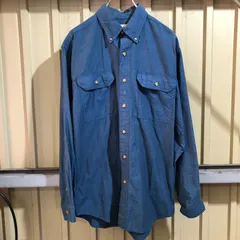 1004 Carhartt 長袖シャツ ネイビー M カーハート ワンポイント 刺繍ロゴ 古着卸 アメリカ仕入