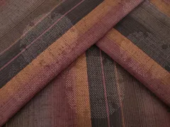 平和屋着物●上質な紬　雪輪間道　正絹　逸品　AABE0301ck