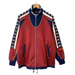 カッパ kappa ロゴ刺繍 ライン トラックジャケット ジャージ ジップアップ L レッド ネイビー KF-1166 メンズ