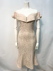 1869 DAZZY デイジー　キャバクラ　ドレス　総レース　オフショル　ロング　マーメイド　パール　キャバドレス　M