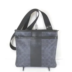 『USED』 コーチ シグネチャー F70591 ショルダーバッグ PVC ネイビー