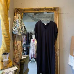 50 コス COS 無地 ネイビー 紺色 ワンピース シャツ ロング 半袖　お呼ばれ　デート　オフィスカジュアル　食事会　可愛い　お出かけ　上品