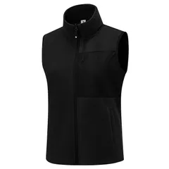 【新品】 [Gopune] レディース フリースベスト 軽量 ゴルフウェア アウトドア ベスト 防寒 ノースリーブジャケット 登山着 ジップアップ ハイネック 春秋冬用(ブラック XL) 1