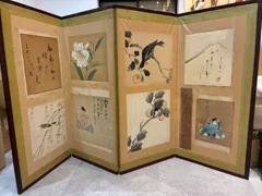 屏風 骨董品 絵、蒔絵、屏風、骨董、絵画、歴史、アンティーク、中国 中国美術の