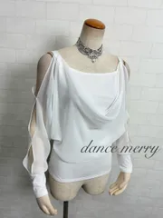 【MERRY】新品 社交ダンス トップス 白 ワルツ 長袖 パーティ 2977 ステージ