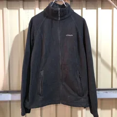1009 Columbia フリースジャケット ブラック L コロンビア ワンポイント 刺繍ロゴ アウトドア 古着卸 アメリカ仕入