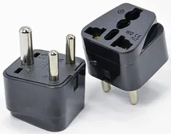 海外 変換プラグ B3タイプ インド・南アフリカ・スリランカ コンセント アダプター 海外旅行 (ブラック) [ブラック]