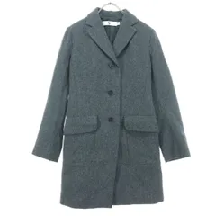 美品 UNIQLO ユニクロ 長袖 チェスターコート M グレー レディース 古着