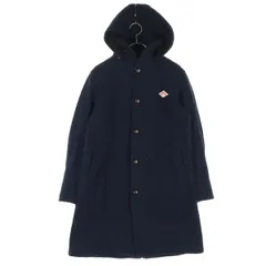 Danton ダントン 日本製 長袖 ウール モッサ ロングコート 34 ネイビー フーディー取外し可 レディース 古着