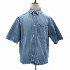 ザラ ZARA デニムシャツ カジュアルシャツ 半袖 厚手 M インディゴ /YS31