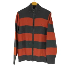 トミーヒルフィガー TOMMY HILFIGER ボーダー ジップアップニット メンズ  XL