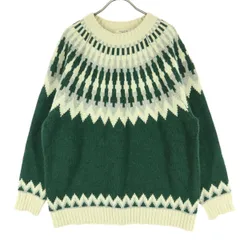 FREAK'S STORE フリークスストア ウール混 フェアアイル柄 長袖 ニット F グリーン系 ノルディック レディース 古着