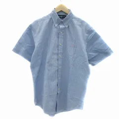 ラルフローレン RALPH LAUREN カジュアルシャツ 半袖 ボタンダウン チェック柄 L マルチカラー 水色 ライトブルー /YS33