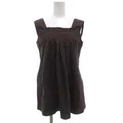 バーバリーブルーレーベル BURBERRY BLUE LABEL 美品 プルオーバー シャツ ブラウス チュニック 38 ブラウン ノースリーブ /JS