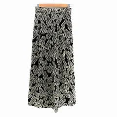 ジャーナルスタンダード レリューム JOURNAL STANDARD relume 22SS ワイドパンツ ロング丈 総柄 36 S 黒 ブラック ベージュ /HO9