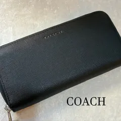 コーチ　COACH　スポーツカーフレザー　ブラック　合皮　ラウンドファスナーロングウォレット　長財布　F74769
