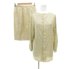 バーバリーズ Burberrys ヴィンテージ セットアップ ブラウス シャツ スカート 9 ベージュ 黒 ブラック 総柄 /IU