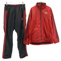adidas アディダス ウインドブレーカー 上下 セットアップ M/L レッド メンズ 古着