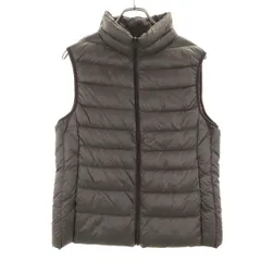 美品 UNIQLO ユニクロ ウルトラライト ダウンベスト XL チャコールグレー 収納袋付き レディース 古着