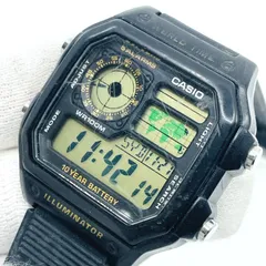 稼働品　CASIO カシオ　腕時計 メンズ チープカシオ チプカシ 海外モデル ワールドタイム デジタル AE-1200WH　クォーツ　ブラック