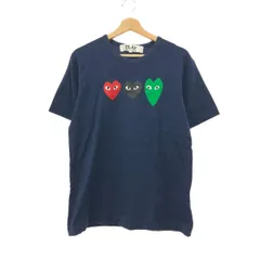 PLAY COMMEdesGARCONS プレイコムデギャルソン 半袖カットソー サイズ:L ハートロゴプリント    ネイビー メンズ / 243001003775