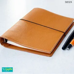 SB324 【受注制作】1番大きなサイズのシステム手帳 A5サイズ シンプルデザイン リング径15mm 本革ライトブラウン