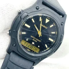 稼働品　CASIO カシオ　AW-49H ブラック クォーツ アナログ デジタル アナデジ　メンズウォッチ　腕時計