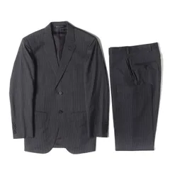 【美品】BROOKS BROTHERS ブルックスブラザーズ SUPER140Sウール ストライプ テーラードジャケット & スラックスパンツ セットアップ / スーツ | グレー 記載なし(S相当) 【メンズ】【中古】