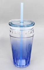 【中古】マグカップ･湯のみ グラスタンブラー ブルーグラデーション 473ml 「スターバックスコーヒー」
