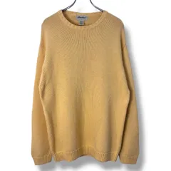 90s Eddie Bauer Cotton Knit 【L】 / 90年代 エディーバウアー コットン ニット イエロー アウトドア パステル 白タグ ヴィンテージ vintage 古着