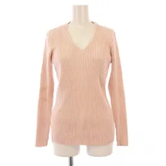 セオリーリュクス theory luxe リブニット 長袖 Vネック ストレッチ ワンカラー カシミヤ混 38 ピンク /BB