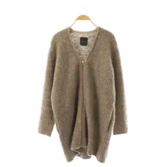 アメリカンラグシー AMERICAN RAG CIE ジップアップ ガウンコート ノーカラー ウール混 Vネック F 茶 ブラウン /AT ■OS ■GY48のサムネイル