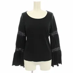 ジバンシィ GIVENCHY 花柄レース カットソー 966-57401 フレアスリーブ 長袖 M 黒 ブラック /☆Gのサムネイル