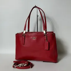 2510-504｜美品｜コーチ 2WAYハンドバッグ レザー レッド