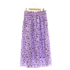 ボールジー BALLSEY トゥモローランド スプレッドフラワープリント ウエストギャザーミディスカート 36 パープル ボルドー /DF ■OS