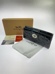 【現状渡し品】COACH コーチ ターンロックエンボスパテント スリム ロングウォレット F43583SV 長財布 【181-251129-kk-41-min】