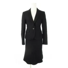 23区 オンワード樫山 セットアップ スーツ 2点セット ツイード テーラードジャケット タイトスカート ラメ ビジューボタン 小さいサイズ 34 XS 32 XXS 黒 ブラック /CK1 ■GY11