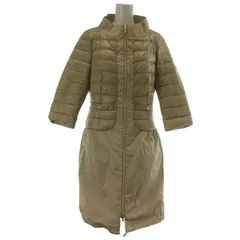 ヘルノ HERNO ダウンコート ジャケット アウター ナイロン 七分袖 ロング ハイネック 切り替え ジップアップ 40 S ベージュ /XZ ■GY17