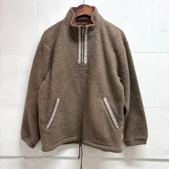 HUITIEME X DESCENTE 刺繍 ボア フリース アノラック ハーフジップアップ