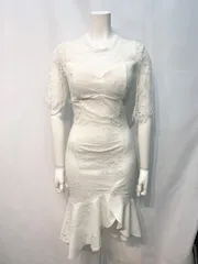 1882 DAZZY デイジー　キャバクラ　ドレス　総レース　マーメイド　タイト　ミディ　キャバドレス　S