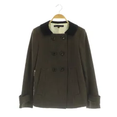マークバイマークジェイコブス MARC by MARC JACOBS バックプリーツ ダブル ショートコート ベルベット 切替 4 ブラウン /MY ■OSのサムネイル