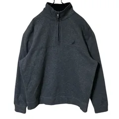 ワンポイント ノーティカ グレー M ハーフジップ トレーナー スウェット レディース ユニセックス メンズ 古着 長袖