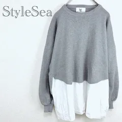 スタイルシー♡StyleSea【XL】ドッキングニット　セーター　ブラウス　レイヤード　チュニック　ゆったり　大きいサイズ