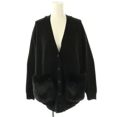 ボールジー BALLSEY トゥモローランド ミラノリブ ポケットファーカーディガン ニット 長袖 ウール S 黒 /NR ■OS