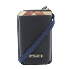 ブルーレーベルクレストブリッジ BLUE LABEL CRESTBRIDGE PVCスマホポシェット ショルダーバッグ チェック柄 紺 ネイビー /KU ■MU
