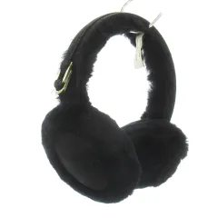 アグ オーストラリア UGG australia イヤーマフ 耳あて ムートン スエード ファー ロゴ S 黒 ブラック /CK9 ■GY99