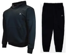 [ナイキ] JORDAN ジョーダン エッセンシャル フーディー 起毛フリース スウェットパーカー×スウェットパンツ 上下セット US-Lサイズ(180-189) cm 国内正規品 DQ7466×7340 ブラック 